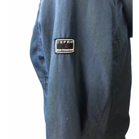 Esprit Vintage Blue Chambray Denim Hooded Jacket Women's Small - Picture 3 of 4